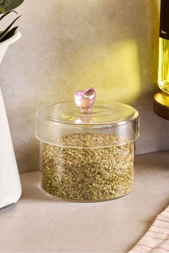 Perotti Hearts 450 ml Borosilikat Cam Kavanoz 10x8 cm