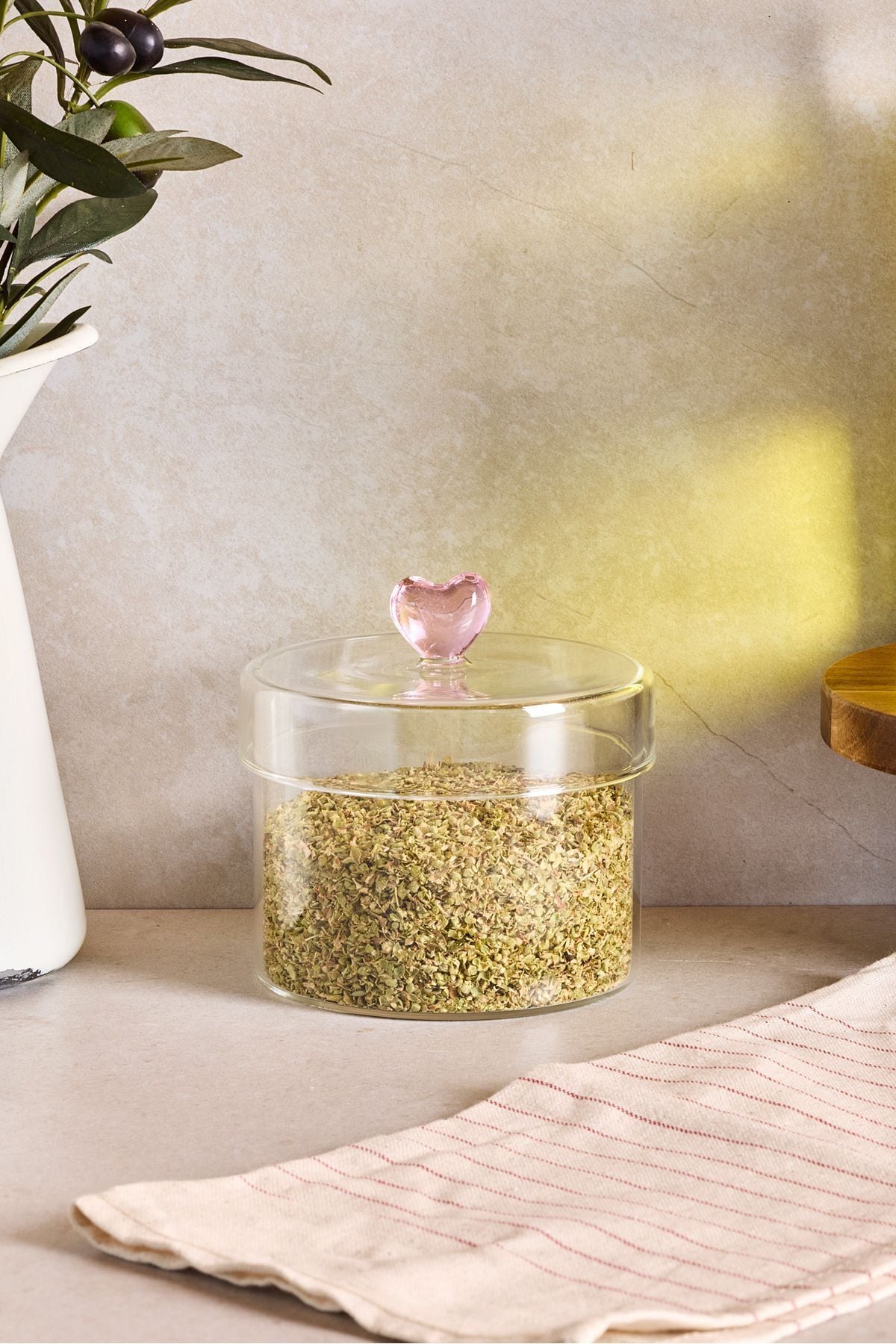 Perotti Hearts 450 ml Borosilikat Cam Kavanoz 10x8 cm