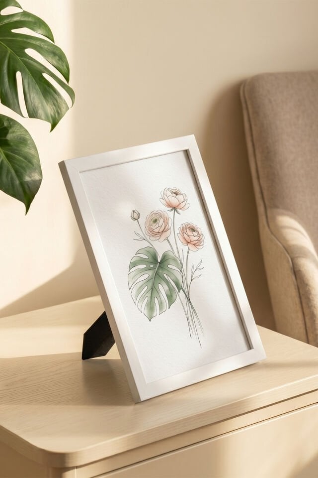 Porsima 4411 Beyaz Ahşap Modern Dekoratif Cam Fotoğraf Çerçevesi Masa Duvar Fotoğraf Çerçevesi 21x29,7cm