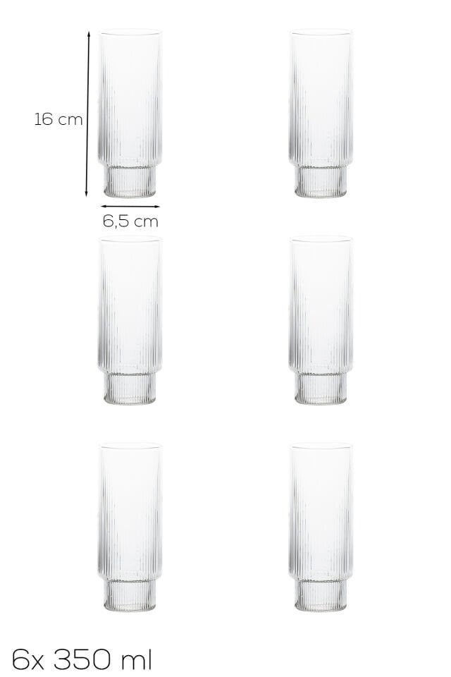 Porsima 04179 6lı Cam Meşrubat Bardağı Çay Kahve Bardak Kupa Şeffaf 350 ml