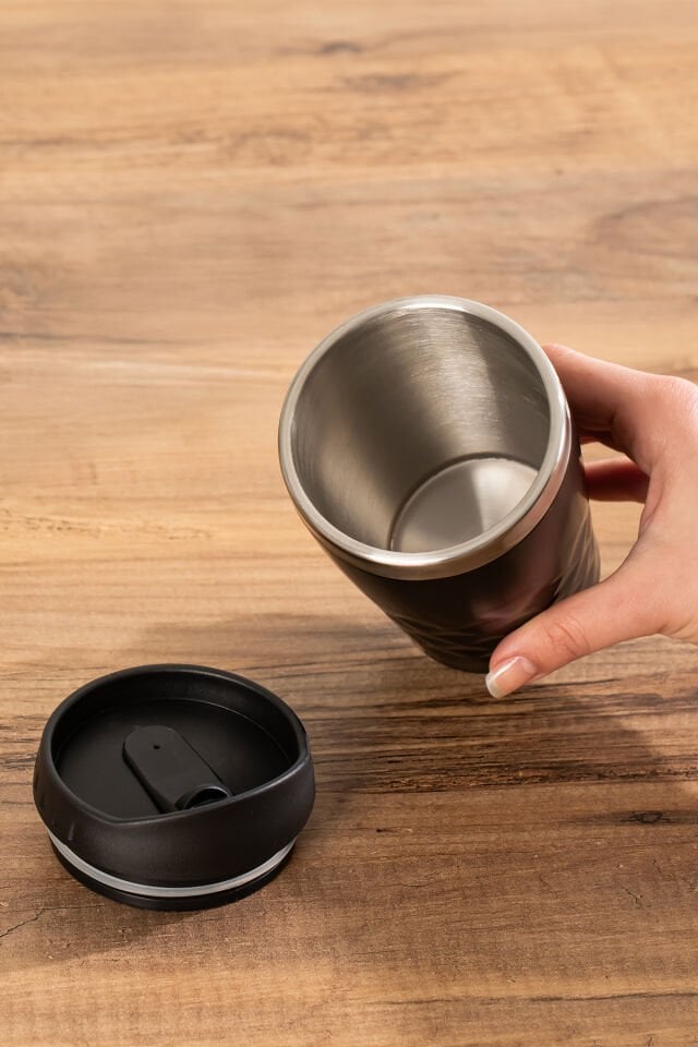 Porsima 05673 Paslanmaz Çelik Sporcu Termos Bardak Matara Siyah 350Ml