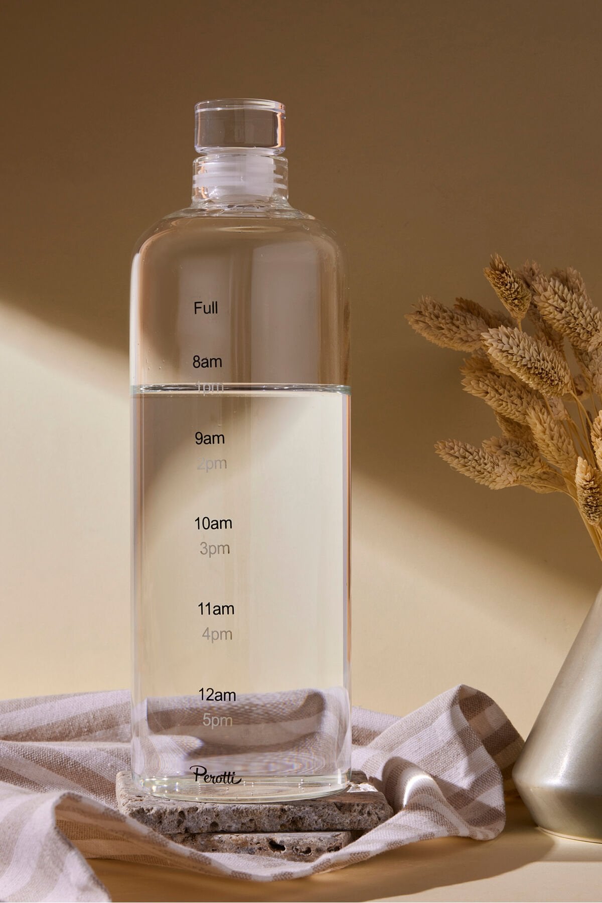 Perotti Mercan Borosilikat Cam 1000 ml Su Şişesi ve Matara