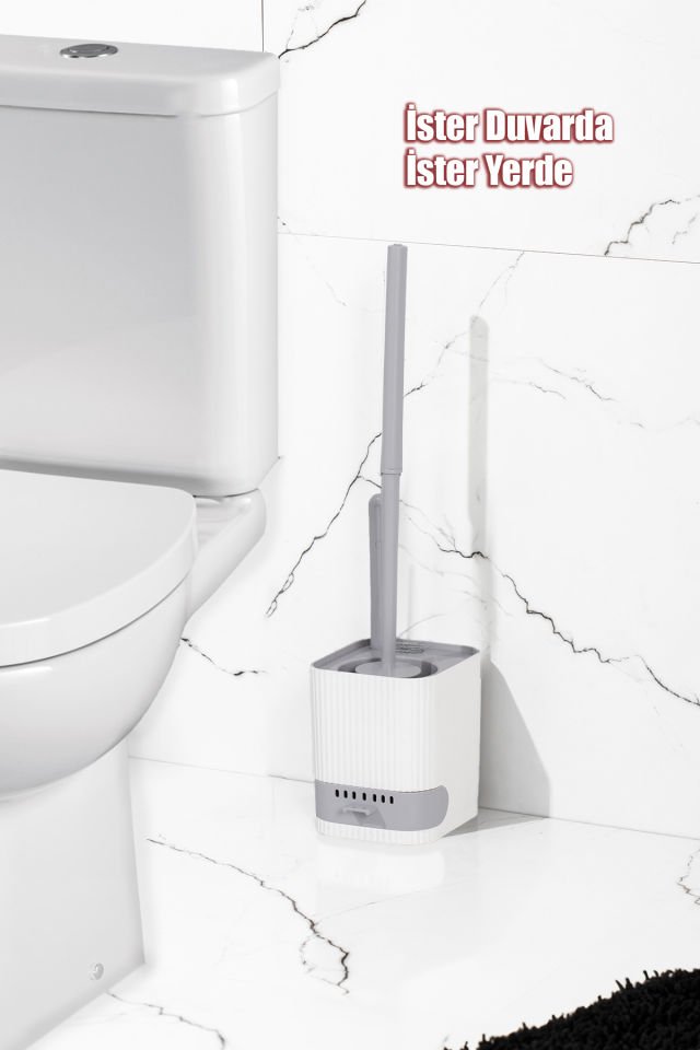 Porsima 2026 Su Akıtmayan Yapışkanlı Banyo Lavabo Wc Temizleme Fırçası- 2li Tuvalet Fırçası