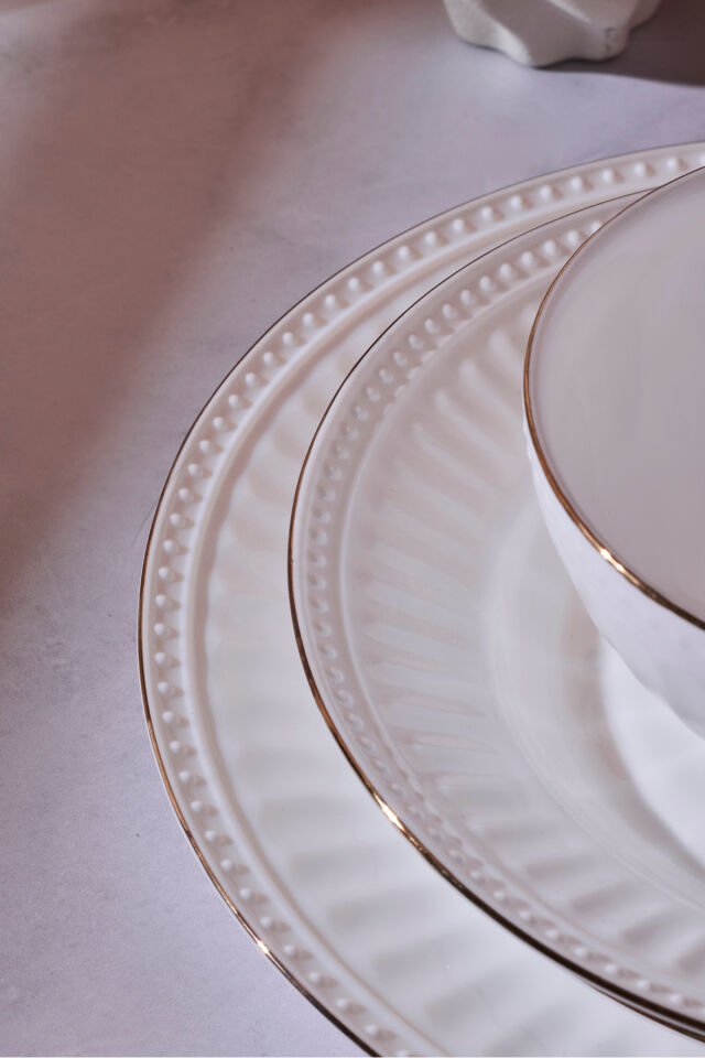 Perotti Roma Opal 24 Parça 6 Kişilik Gold Yaldızlı Yemek Takımı