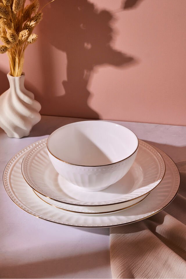 Perotti Roma Opal 24 Parça 6 Kişilik Gold Yaldızlı Yemek Takımı