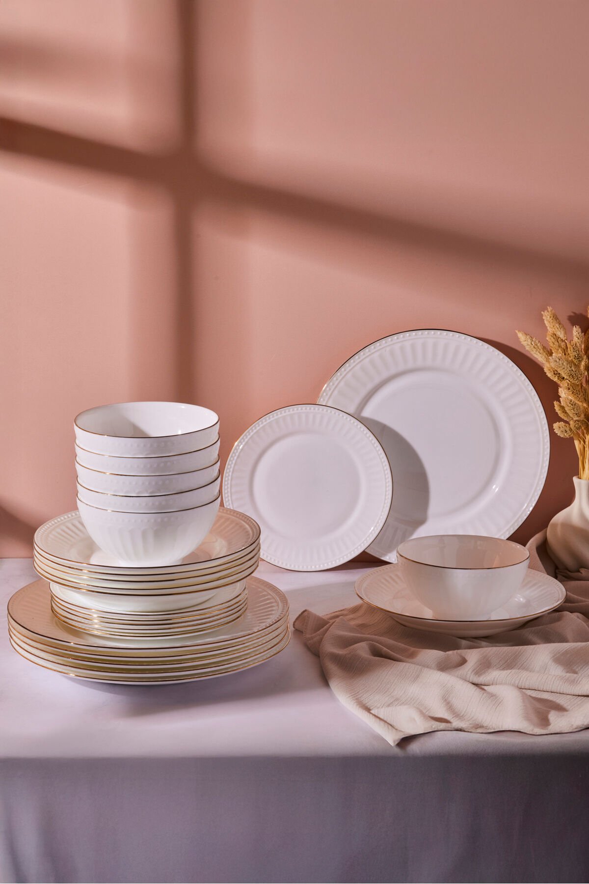 Perotti Roma Opal 24 Parça 6 Kişilik Gold Yaldızlı Yemek Takımı