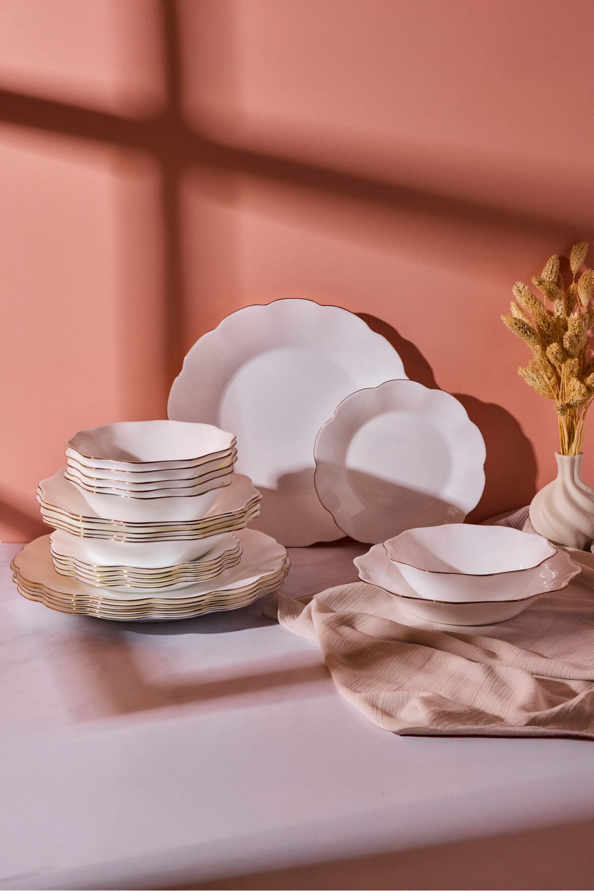 Perotti Petals Opal 24 Parça 6 Kişilik Gold Yaldızlı Yemek Takımı