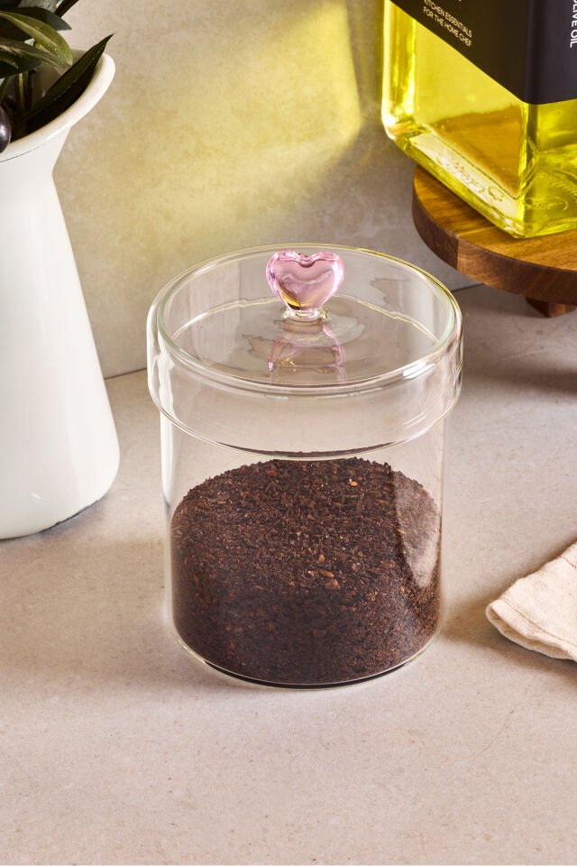 Perotti Hearts 750 ml Borosilikat Cam Kavanoz 10x12 cm