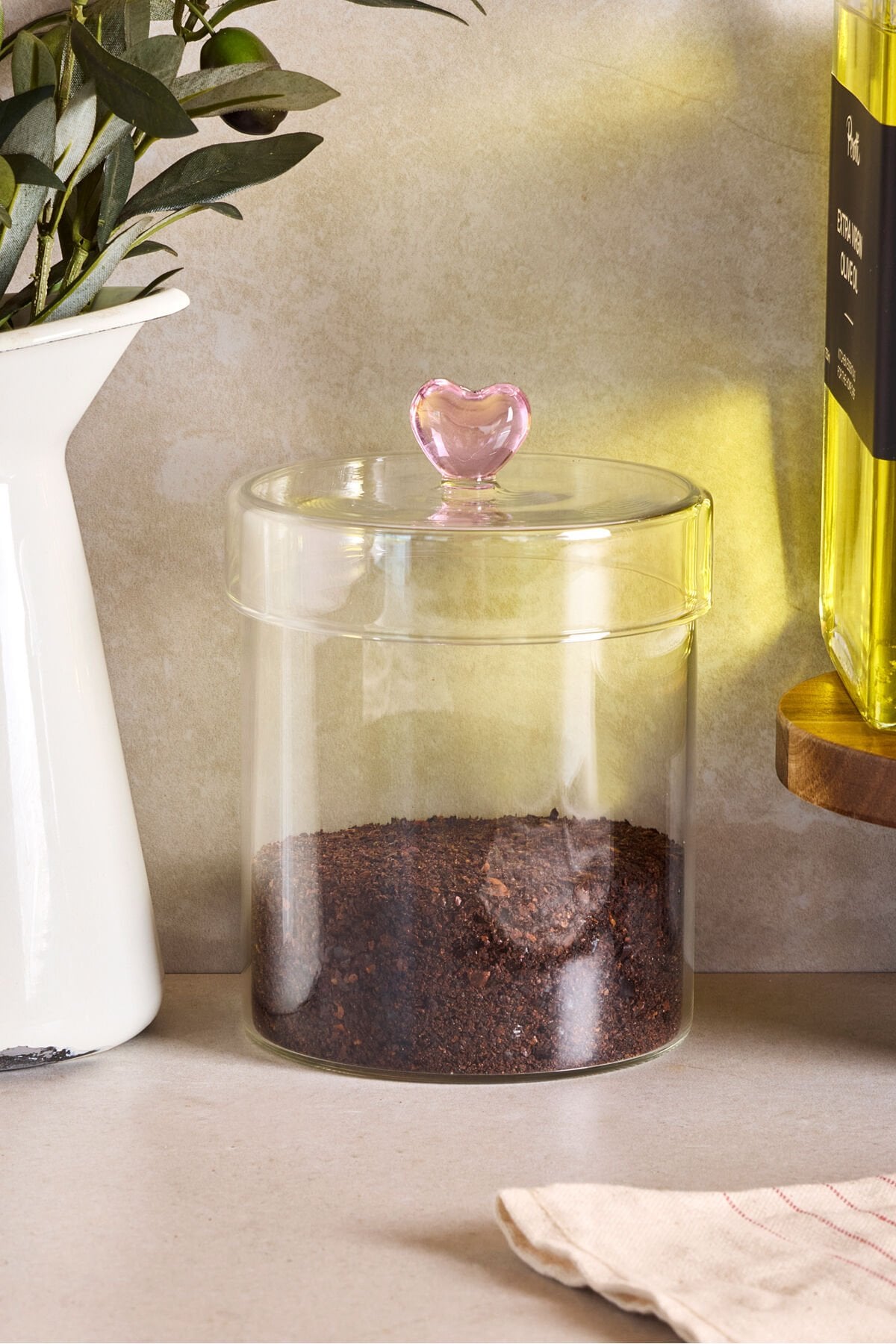 Perotti Hearts 750 ml Borosilikat Cam Kavanoz 10x12 cm