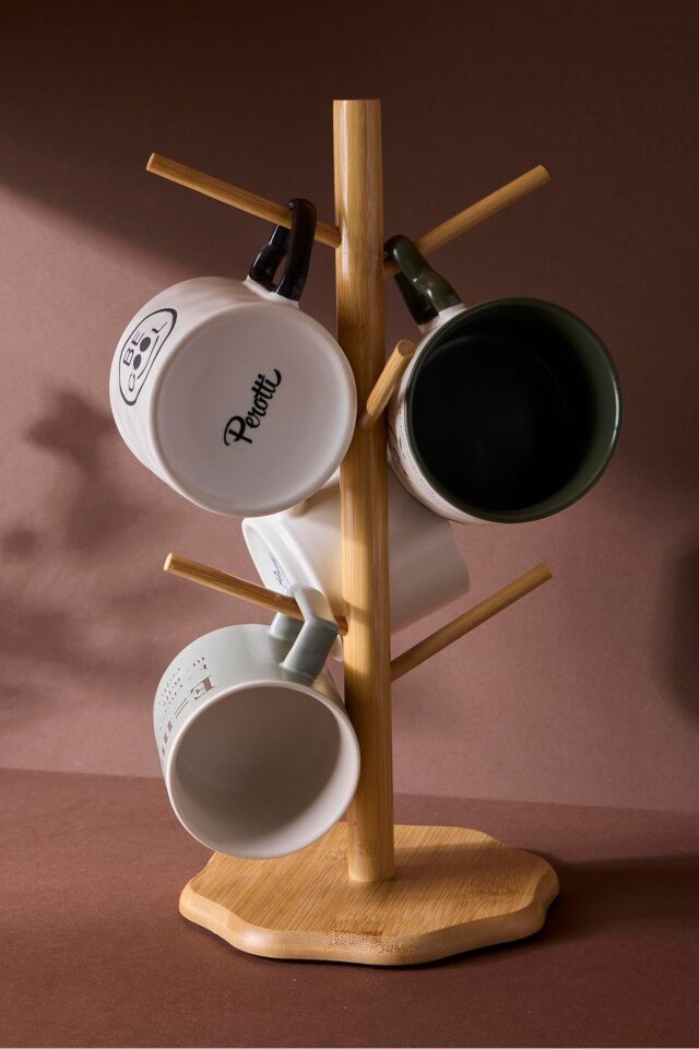 Perotti Bamboo Çiçek Desenli Bardak Askılığı