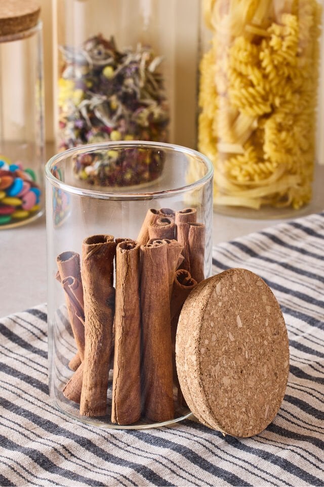 Perotti Cork 5'li Borosilikat Cam Kavanoz Seti Mantar Kapaklı 600-800-1000 ml