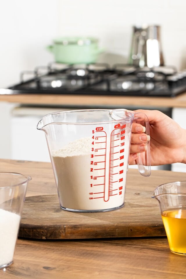Porsima 3lü Şeffaf Plastik Ölçek Kabı - Beher Mutfak Ölçü Kabı 250mL-500ml-1000ml