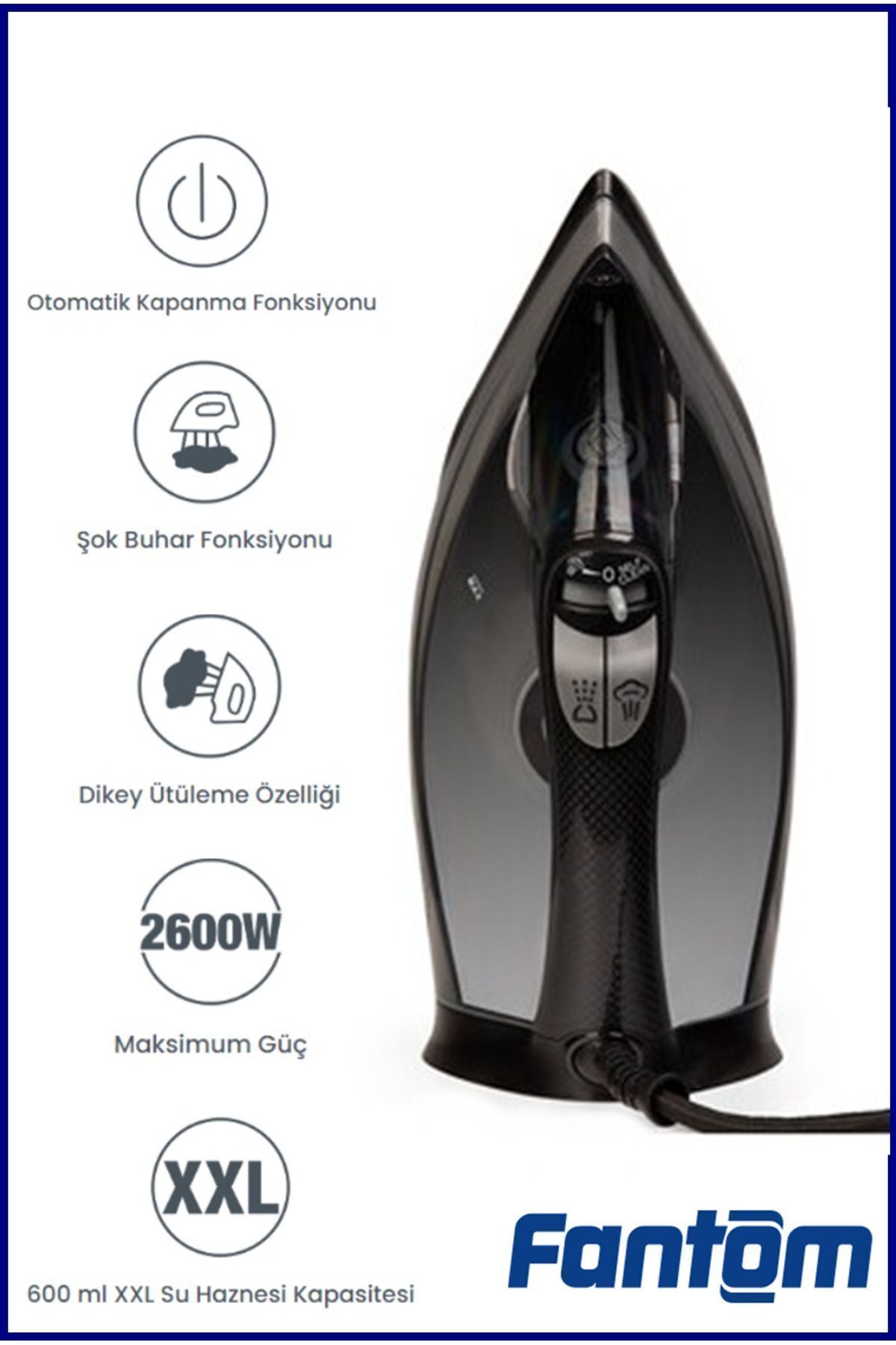 Fantom Forza 2600 Watt Seramik Tabanlı 200 gr Şok Buharlı Ütü