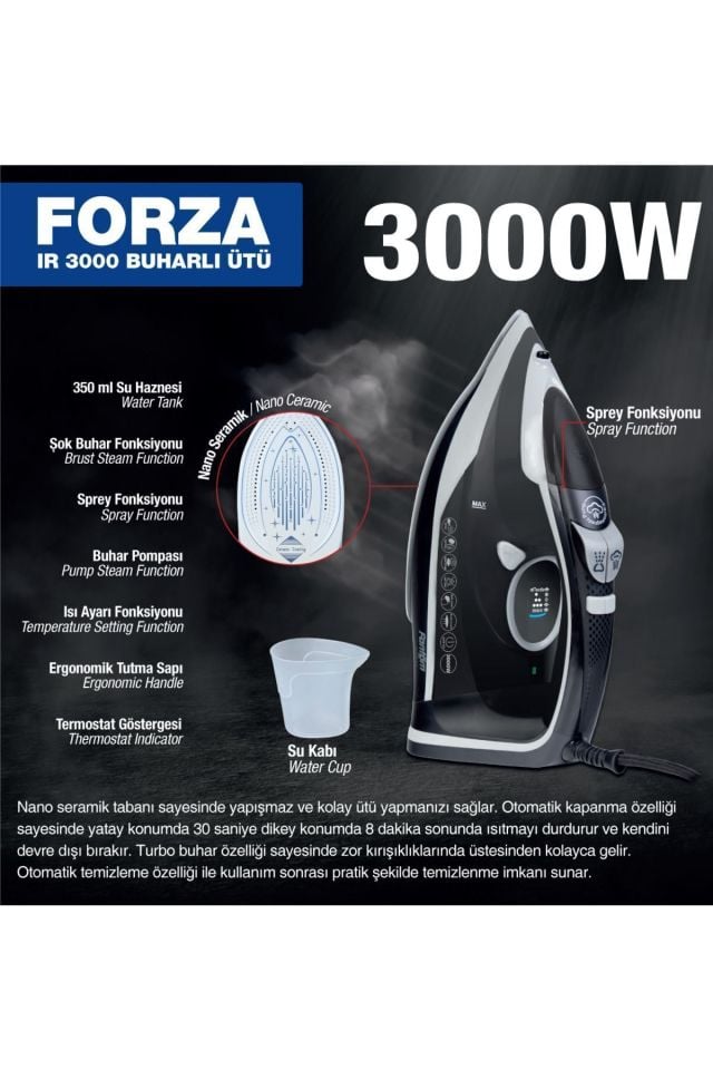 Fantom Forza Ir 3000 Buharlı Ütü