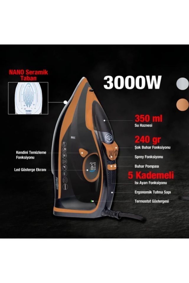 Fantom Forza Ir 3000 Buharlı Ütü