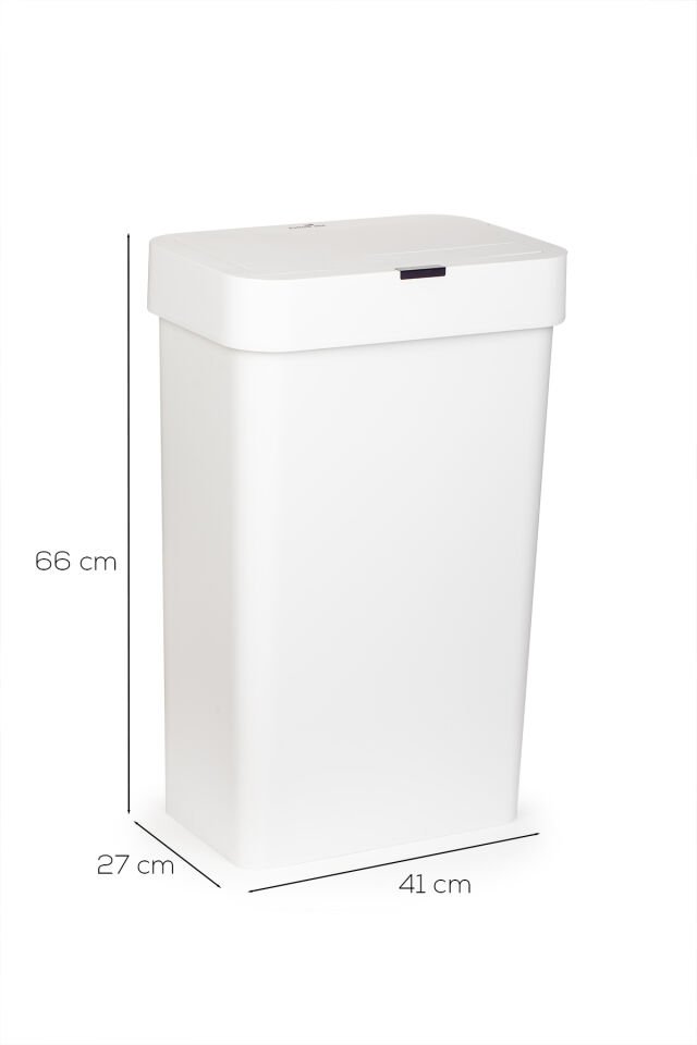 Porsima Me-05 Hareket Sensörlü Sessiz Kapatma Çöp Kutusu Banyo Mutfak Çöp Kovası Kapaklı Banyo Çöp Kovası 2 adet AA Pil Beyaz 50LT