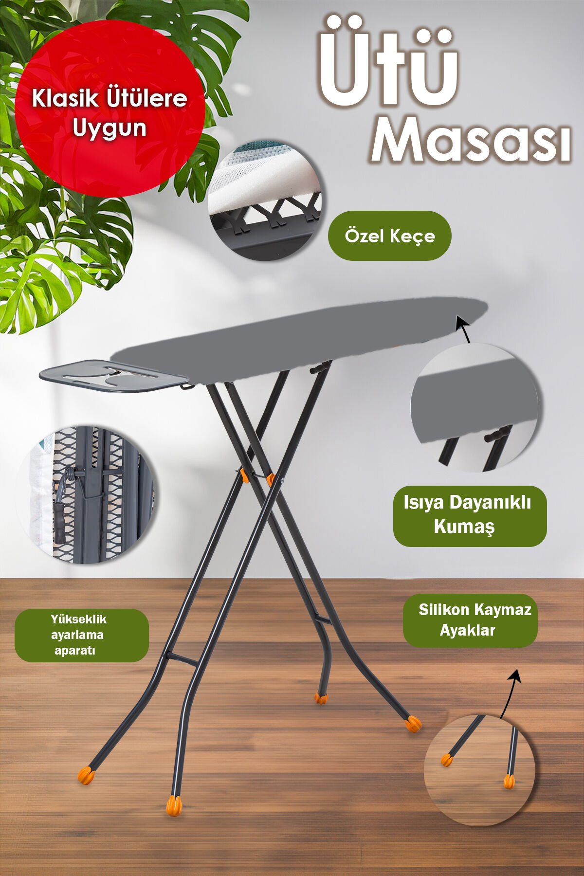 Perilla Orta Boy Alsu Ütü Masası 33x97 Cm