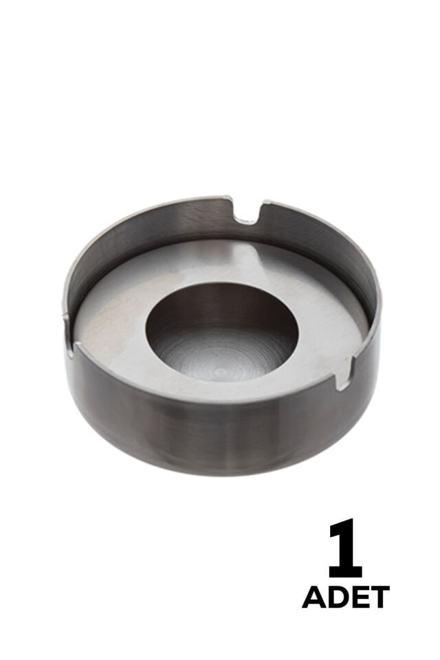 Porsima ETN-016 Paslanmaz Çelik Metal Kül Tablası - Kapaklı Rüzgar Geçirmez Küllük