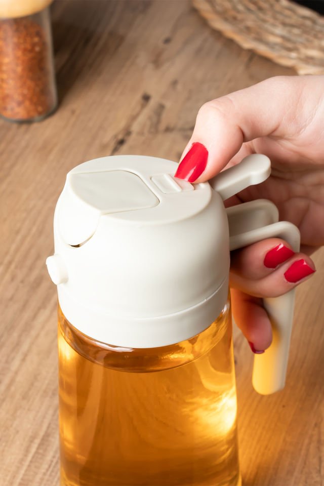 Porsima ALK-3154 Çok Amaçlı Cam Sprey Şişe -Yağdanlık Limon Sirke Sos Püskürtücü, Sızdırmaz Yağdanlık Krem