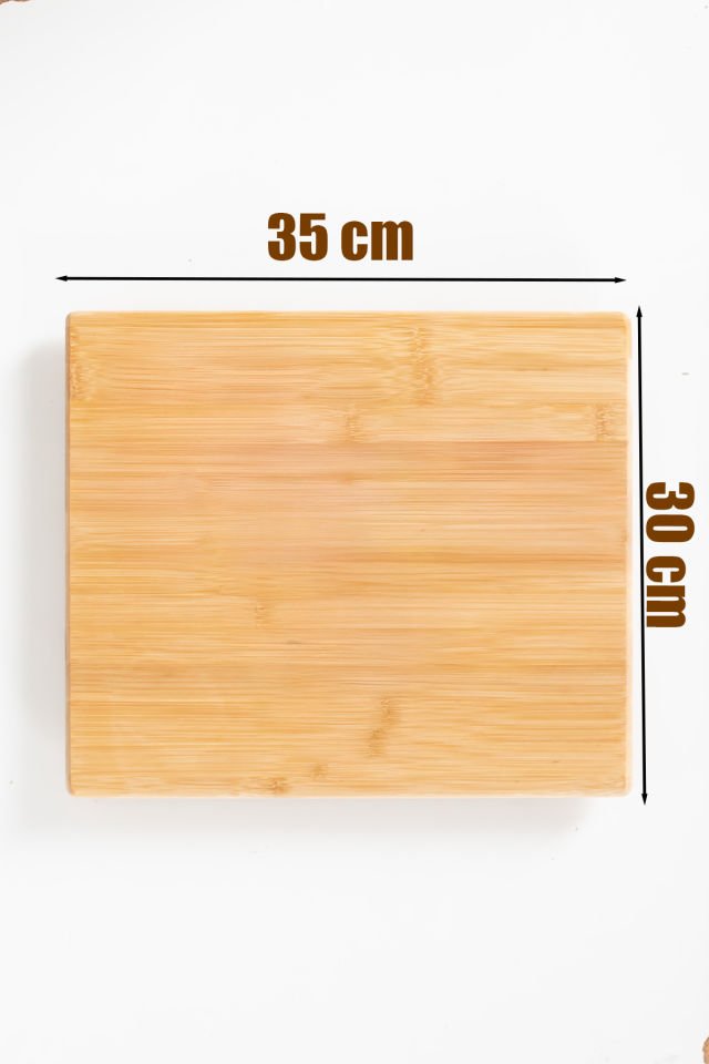 Porsima Bambu Peynir Pizza Tahtası Sunum Tahtası 360 Derece Dönen Yuvarlak Lüx Servis 35 x 30 x 1.5 cm