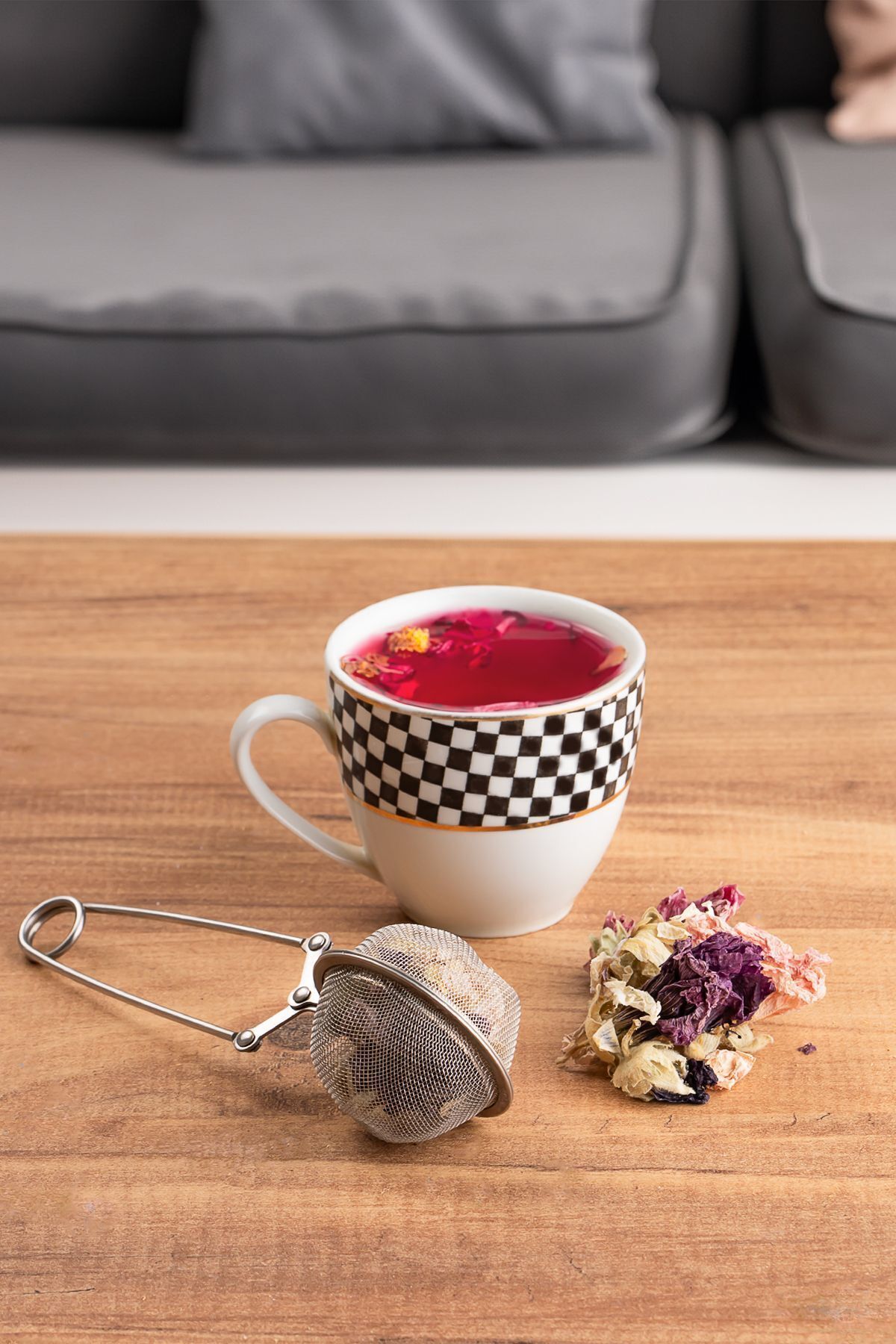 Porsima Paslanmaz Çelik Bitki Çayı Demleme Süzgeci-Maşalı Çay Süzgeci- Un Kakao Pudra Şekeri Eleği