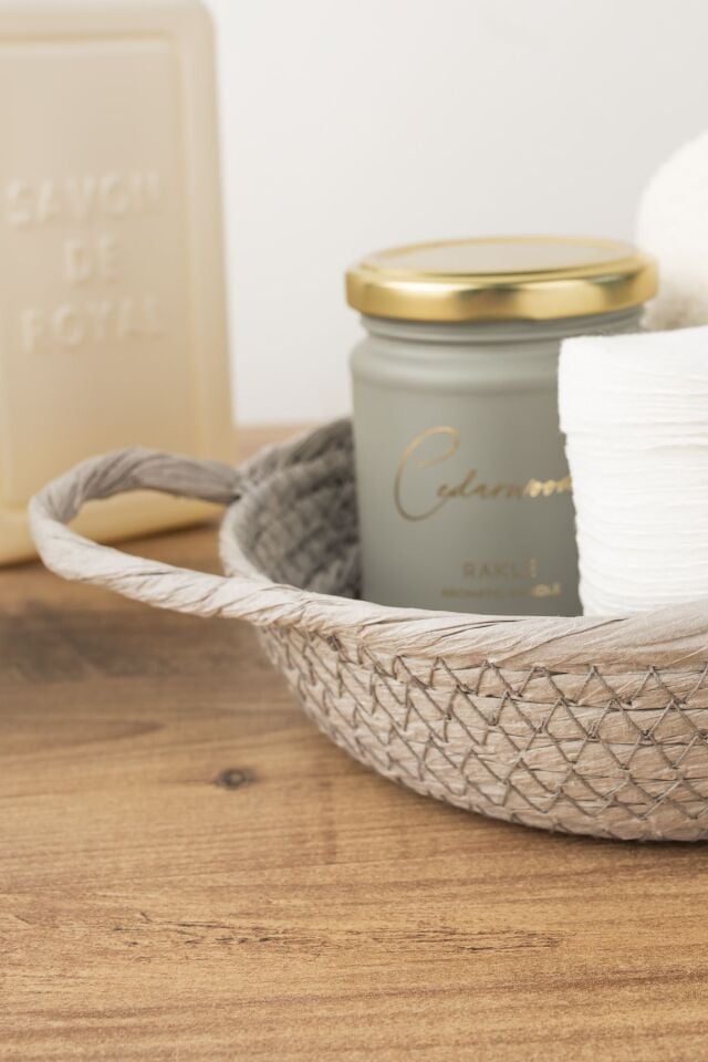 Porsima 15289 Yuvarlak Hasır Sepet Düzenleyici Ekmeklik - Gri