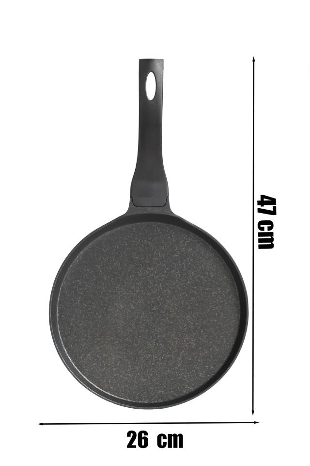 Lines Dayanıklı Yuvarlak Granit Krep Tavası 26 Cm