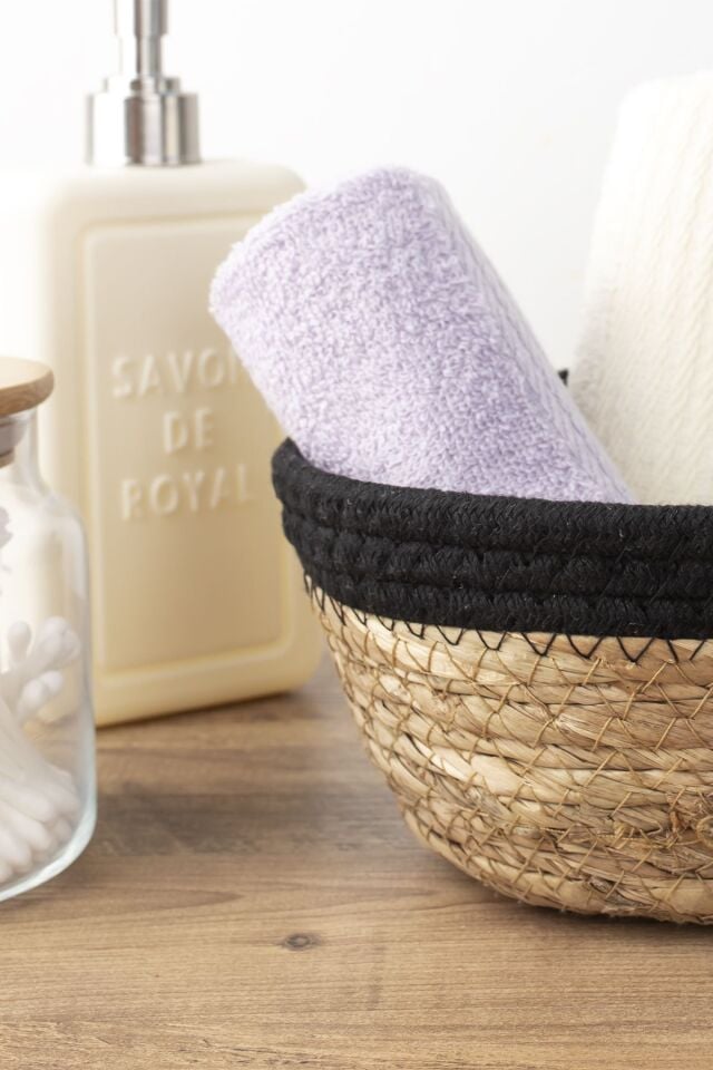 Porsima 15292 Yuvarlak Hasır Sepet Düzenleyici Ekmeklik - Siyah