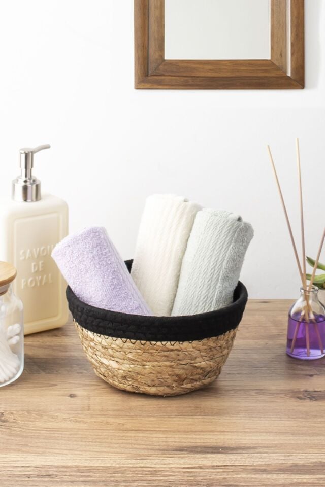 Porsima 15292 Yuvarlak Hasır Sepet Düzenleyici Ekmeklik - Siyah