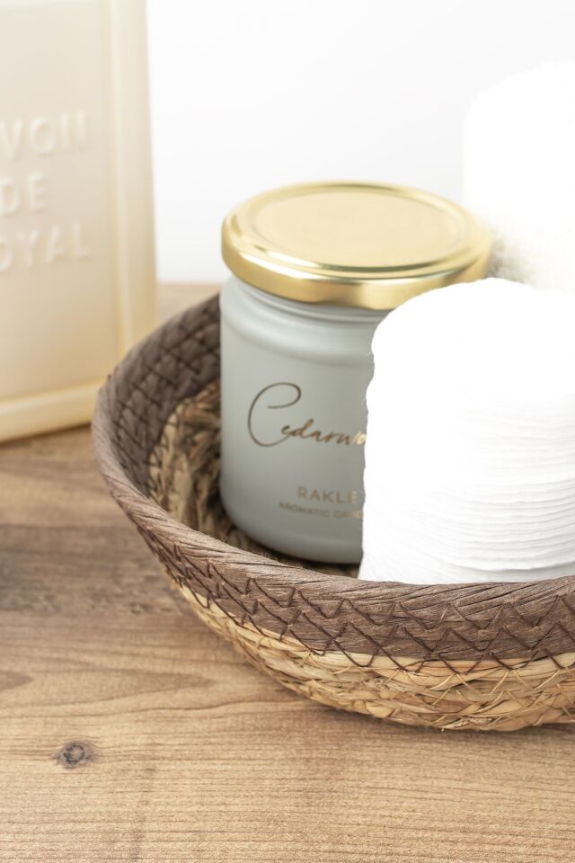 Porsima 15293 Yuvarlak Hasır Sepet Düzenleyici Ekmeklik - Kahve