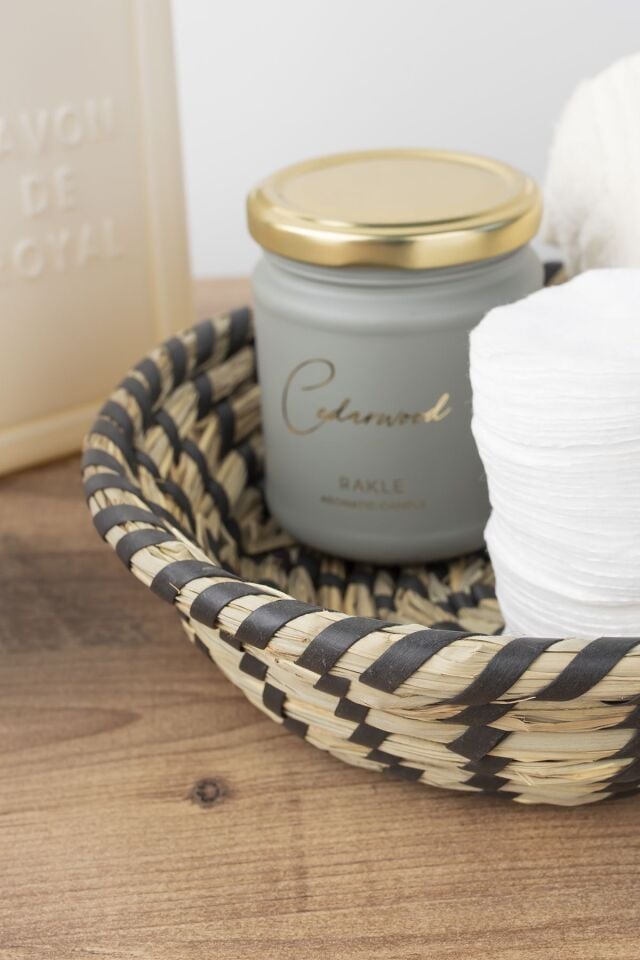 Porsima 15294 Yuvarlak Hasır Sepet Düzenleyici Ekmeklik - Siyah