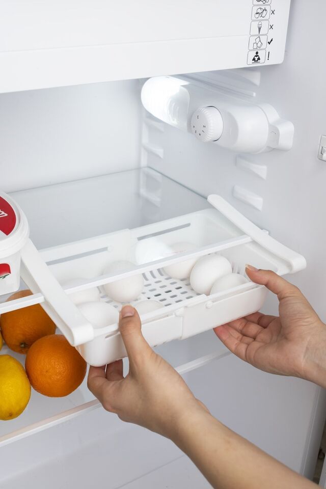 Porsima Org-10 Buzdolabı Içi Organizer Askılı Akordion Süzgeçli Ayarlanabilir Raf - Beyaz