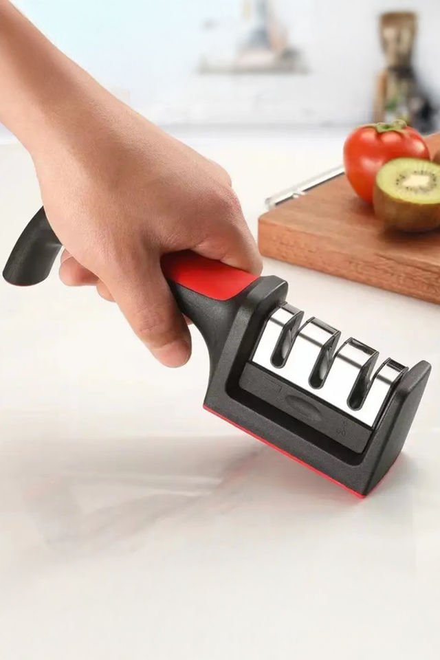 Porsima 220 Profesyonel Bıçak Bileyici 3 Açılı Elmas El Bıçakları-Bıçak Bileme Aleti Mutfak Makası Bileme Aleti
