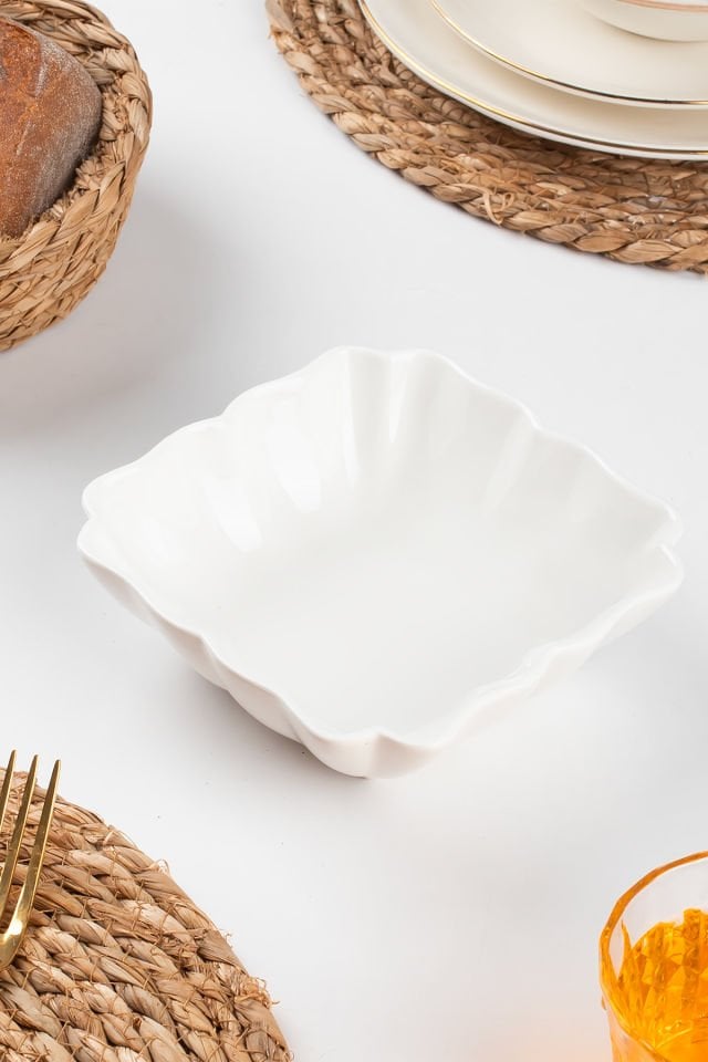 Porsima 1749N Porselen Kase, Derin Büyük Boy Salata Kase Sunum, Servis Kasesi Servis Tabağı 15 Cm