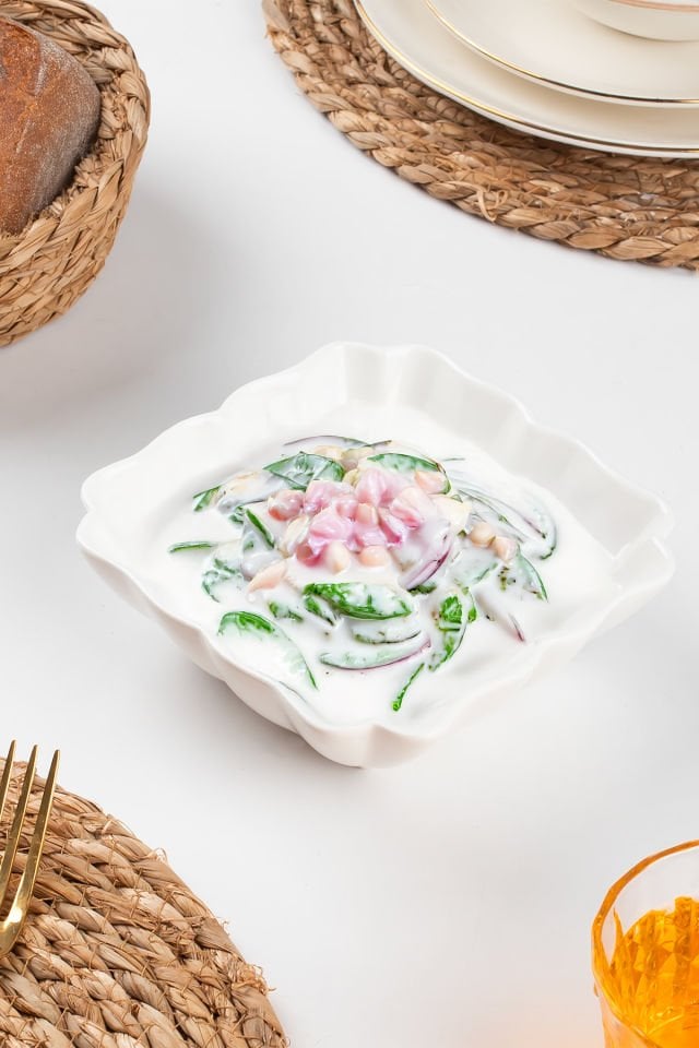 Porsima 1749N Porselen Kase, Derin Büyük Boy Salata Kase Sunum, Servis Kasesi Servis Tabağı 15 Cm