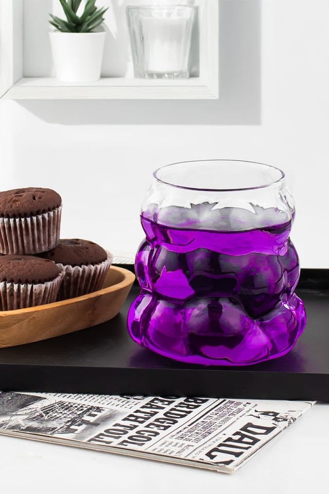 Porsima 378 Isıya Dayanıklı Borosilikat Boncuk Şekilli Bardak  Kahve Ve Sunum Bardağı Üzüm Bardak 2 Parça 350ml