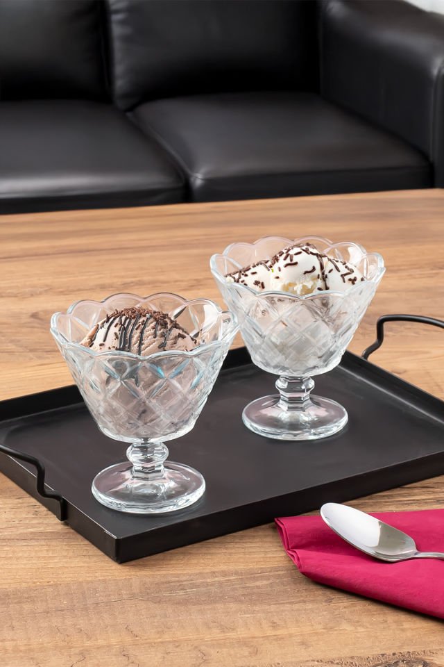Porsima 1108 Ayaklı Dondurma Ve Magnolia Kasesi, Şekerlik, Çerezlik 6lı Sunum Kasesi 180ml