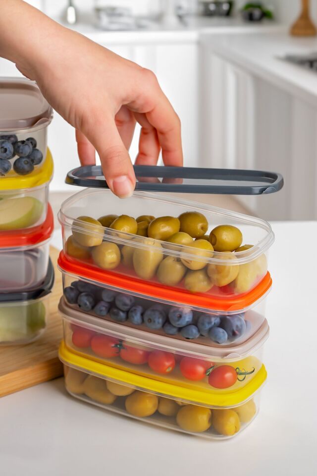 Porsima 1001 12 Li Dikdörtgen Plastik Saklama Kabı - Çok Amaçlı Gıda Erzak Saklama Kabı Seti