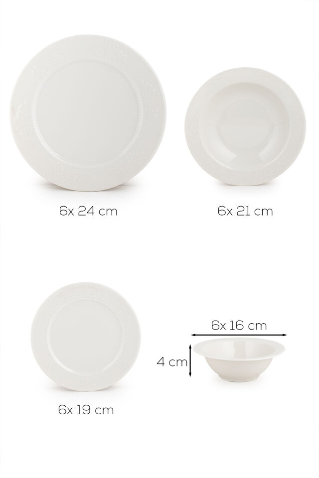 Porsima 4429 Burçak Yemek Takımı 24 Parça 6 Kişilik Yemek Seti