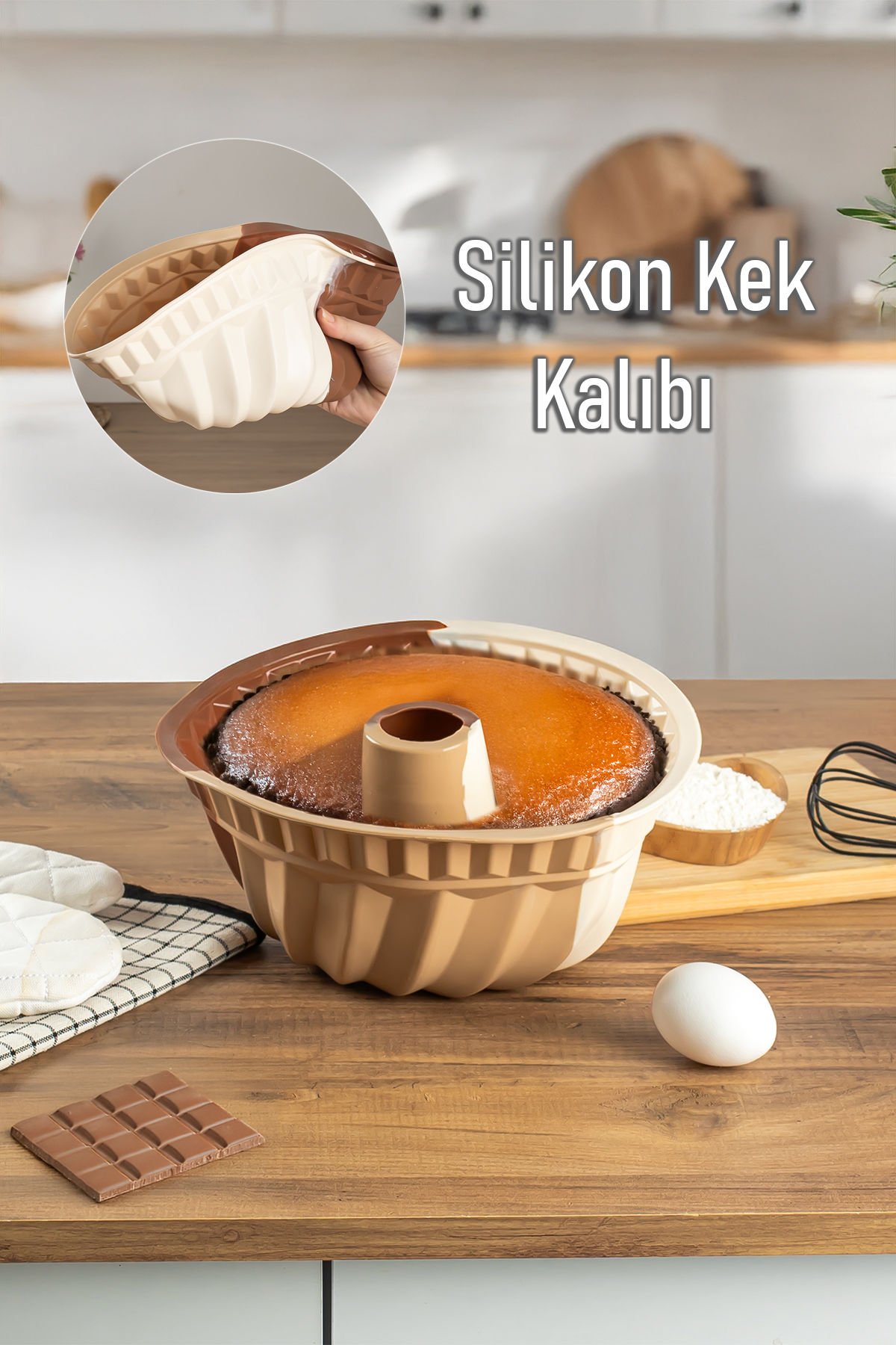 Porsima 193 Silikon Kek Kalıbı, Tart Kalıbı 23 cm Gıda ile Temasa Uygun