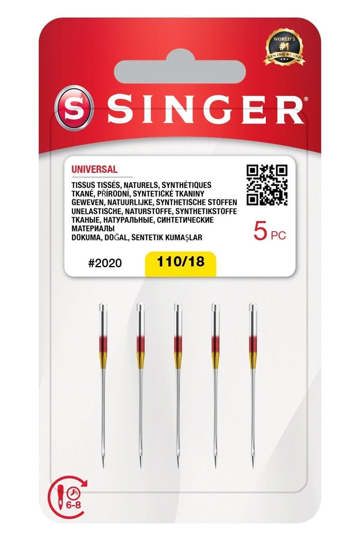 Singer 5 li Dikiş Makinesi İğnesi 18 Numara - Çok Amaçlı Dikiş Makinesi Yağı Seti