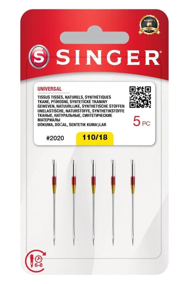 Singer 5 li Dikiş Makinesi İğnesi 18 Numara - Çok Amaçlı Dikiş Makinesi Yağı Seti