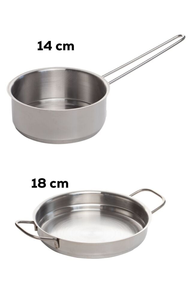 Porsima 2 Li Paslanmaz Çelik Kaçerola Ve Sahan Seti Sos Tavası