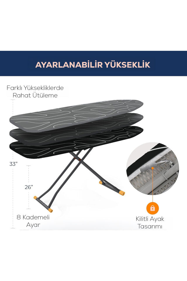 Perilla TBTL-01 Happhom 4 Katmanlı 8 Kademeli Mono Ütü Masası 33*138cm