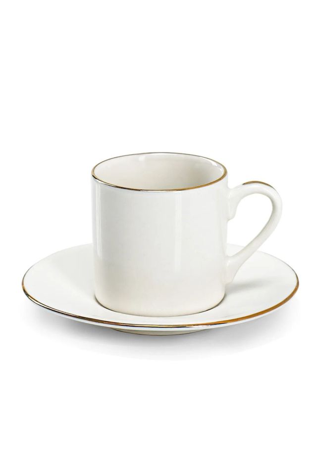 Porsima Classic Altın Yaldız Fileli 12 Parça Türk Kahvesi Fincan Takımı