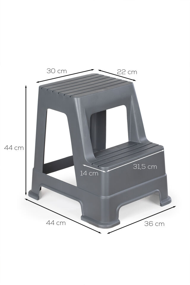 Porsima 0718 Çocuk Basamağı 44x44x30 Cm Kaydırmaz 2 Basamak Çocuk Taburesi Plastik Basamak