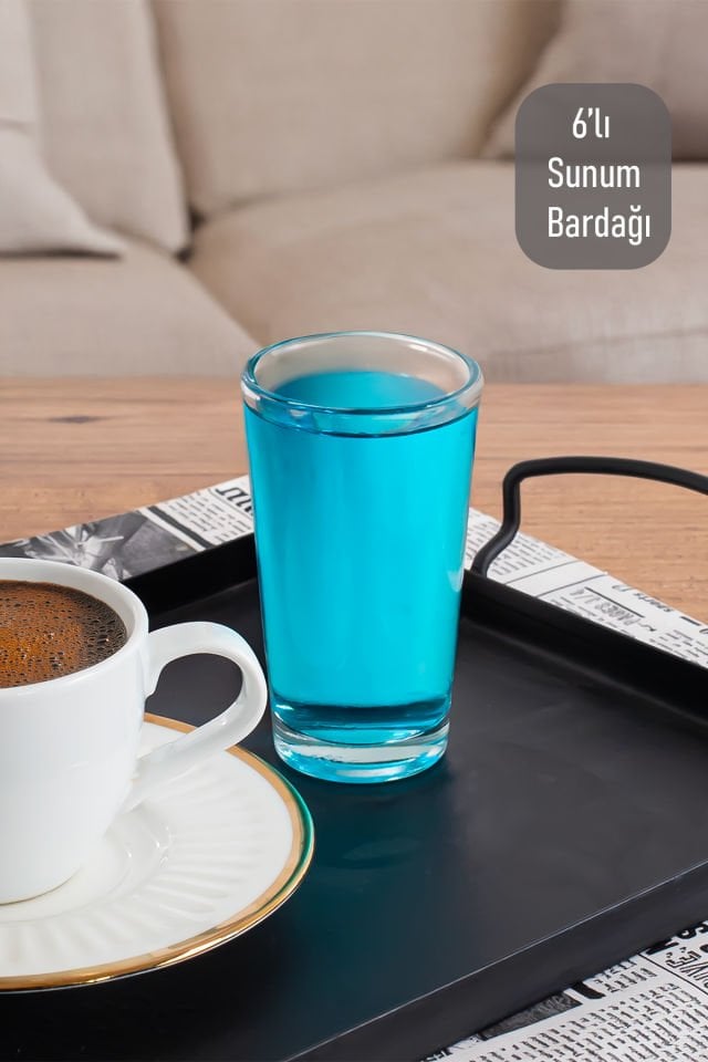 Porsima Glass 6591 Meşrubat Kahve Yanı Bardağı Sunumluk 6 Adet 100cc Shot Bardak
