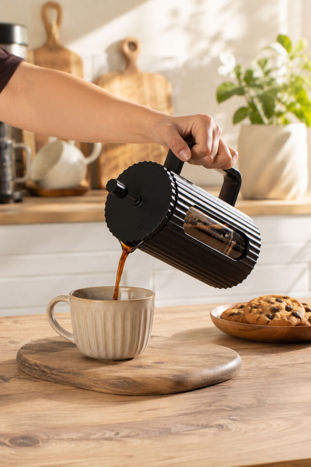 Porsima Smartpan BV093 French Press Paslanmaz Çelik Süzgeçli Cam Bitki Çayı Demliği Kahve Presi - 1000 Ml