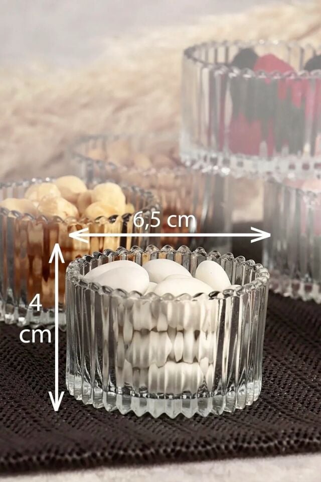 Porsima Rayan Sultan 6 Parça Cam Çerezlik Sunum Magnolia-Magnolya Kasesi