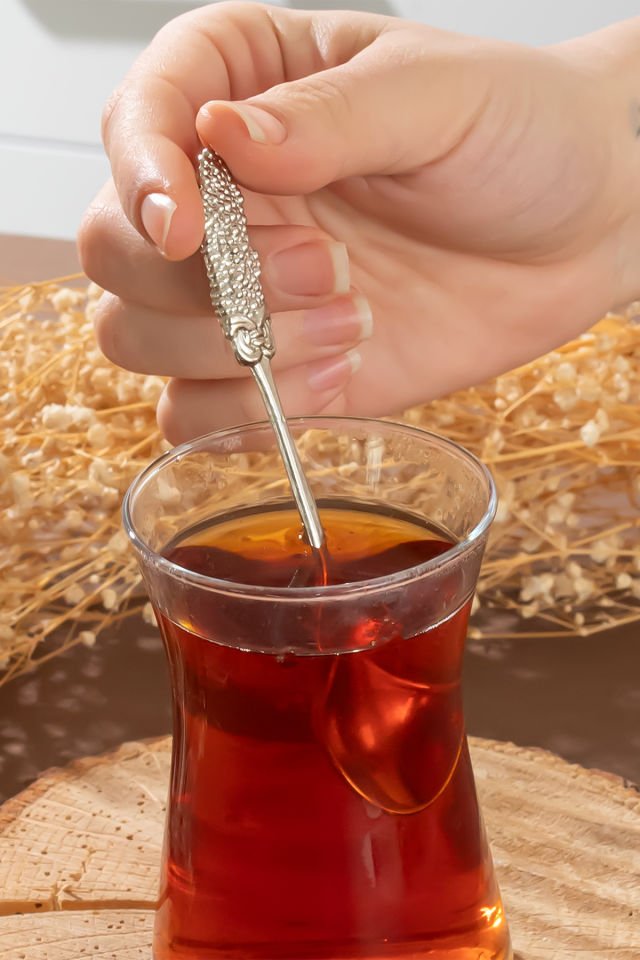 Porsima 003 6'lı Gümüş Çay Kaşığı Seti Antika Sunum Kaşığı Çeyizlik Çay Kaşığı